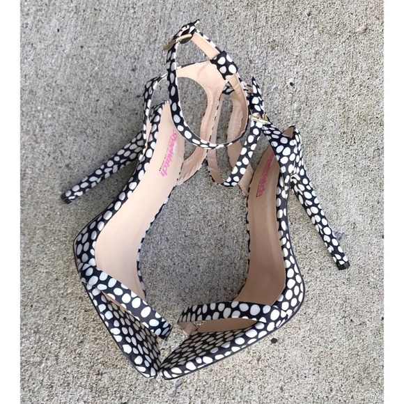 Polka Dot Ankle Strap Heels 9 #0109 #005 - Picture 4 of 11